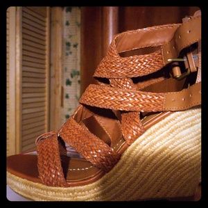 Brown platform wedges